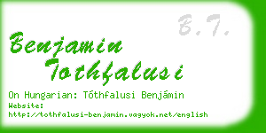 benjamin tothfalusi business card